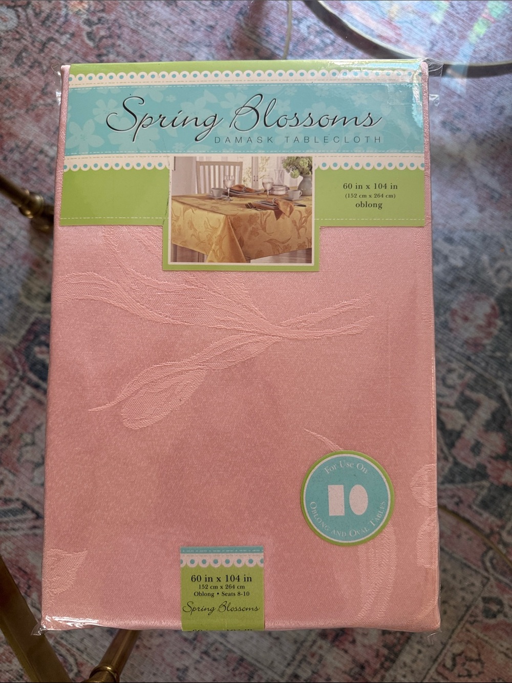 Pink Damask Tablecloth - Elegant Pink Damask - oblong 60 x 104